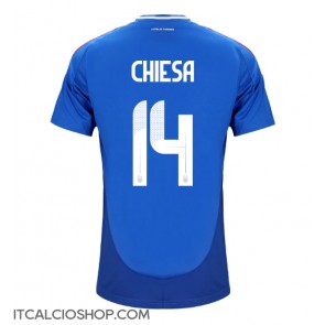 Italia Federico Chiesa #14 Prima Maglia Europei 2024 Manica Corta